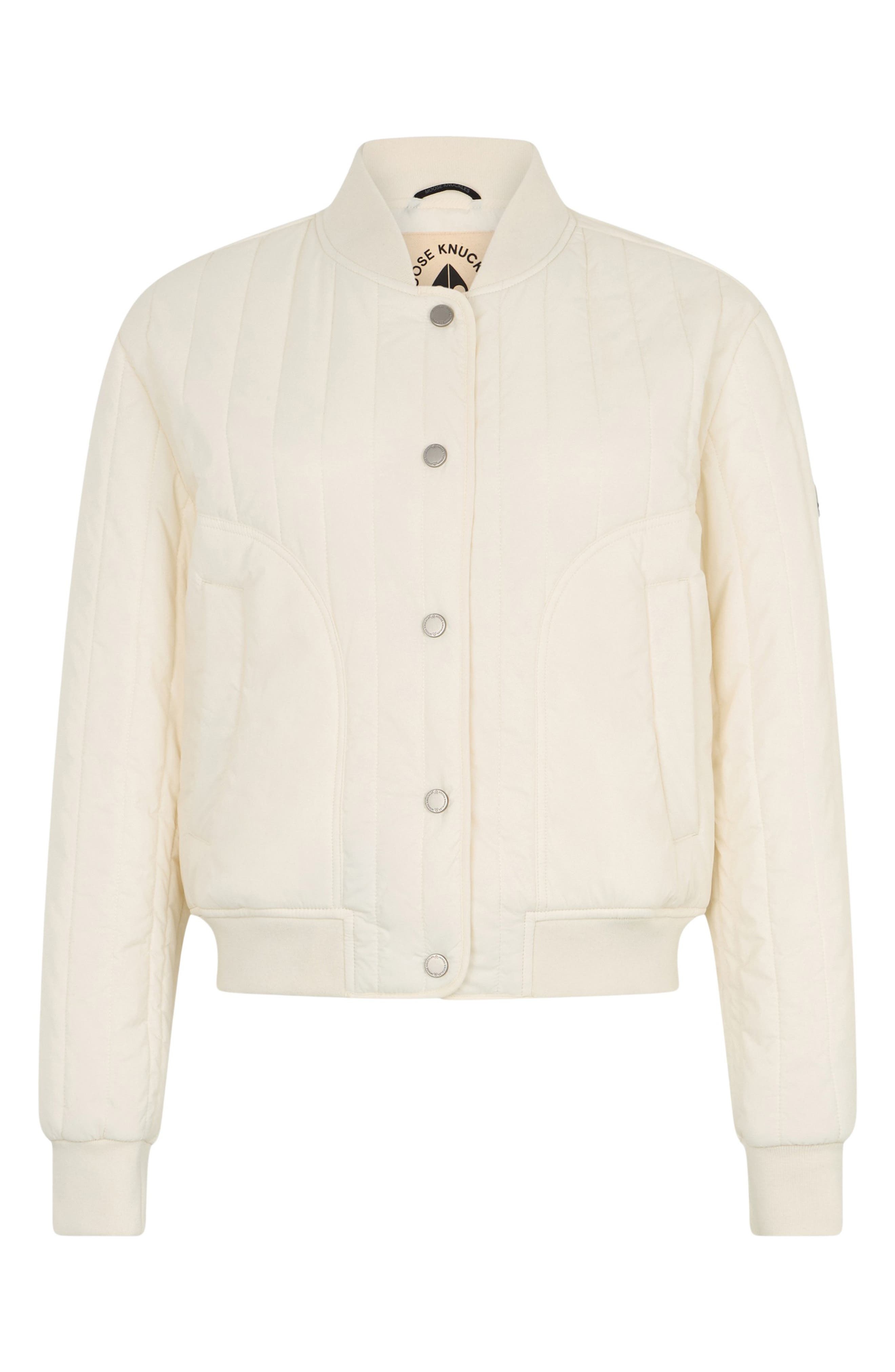 Moose Knuckles Fairhaven Quilted Ripstop Bomber Jacket in Plaster at Nordstrom - 4