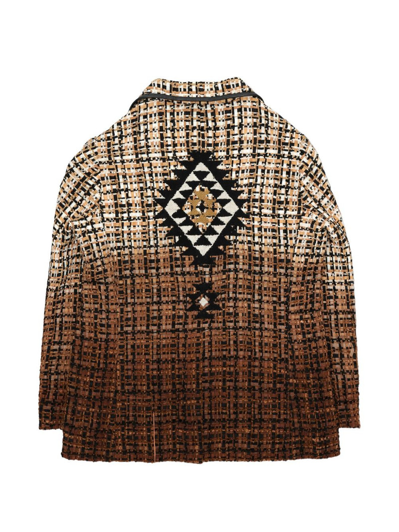 FORTELA Brunor leather-trim patterned blazer outlook