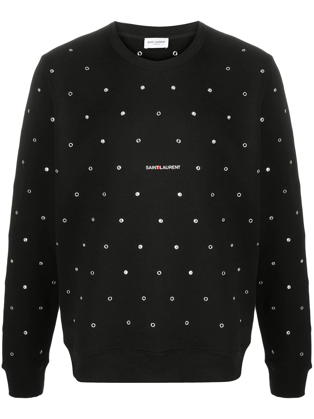 logo-print eyelet-embellished sweatshirt - 1