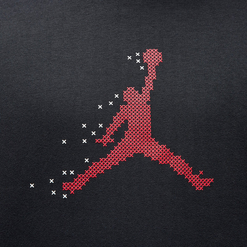 Jordan Air Jordan Holiday Fleece Pullover Hoodie 'Black Gym Red' FD7466-010 outlook