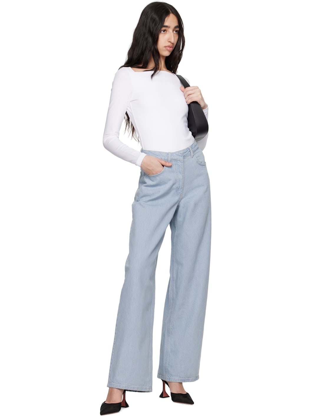 White Long Sleeve Jersey Top - 5