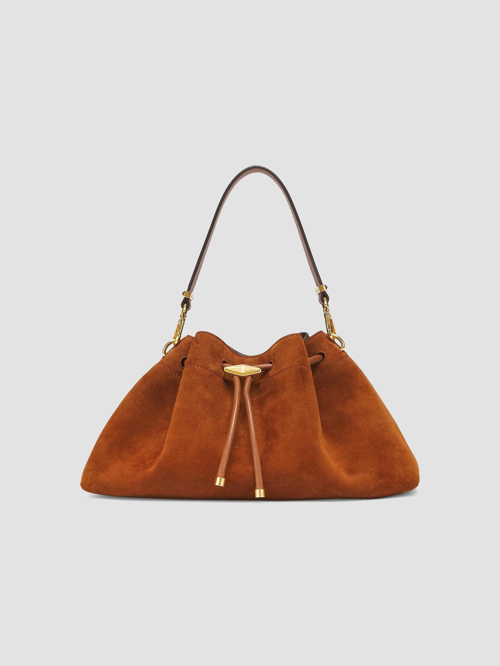 Women's Cinch Suede Bucket Bag - Tan Gold - 1