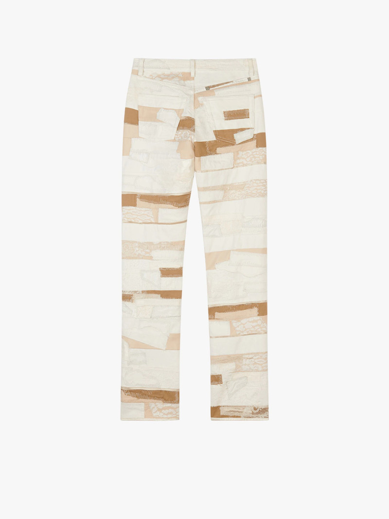 Givenchy JEANS PATCHWORK DENIM EFFECT, LEATHER AND LACE outlook