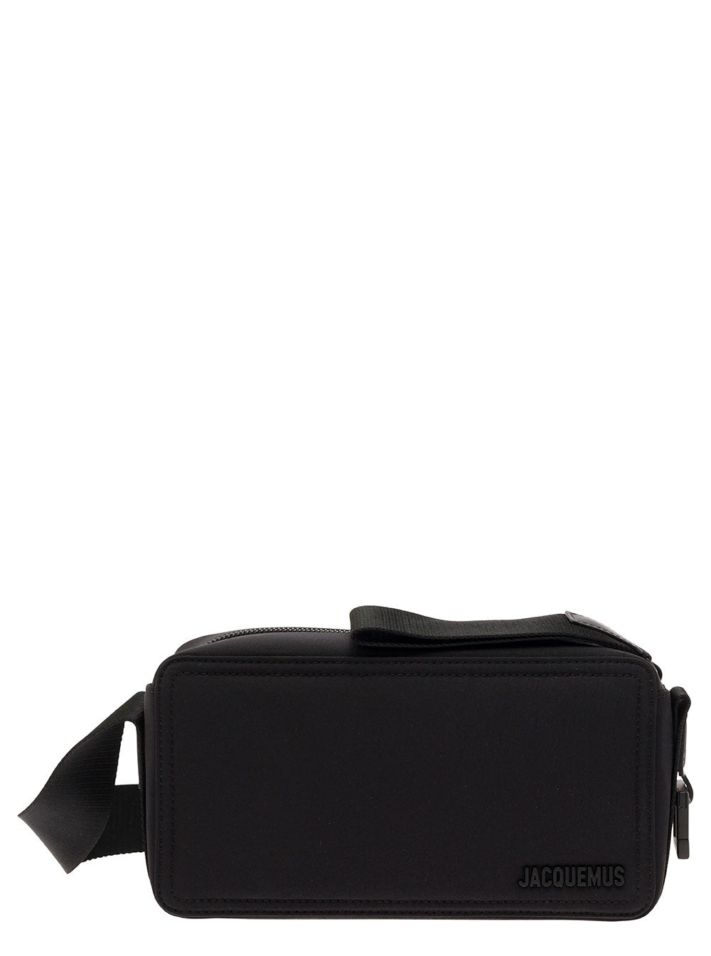 Jacquemus Men 'Le Cuerda Horizontal' Black Messenger Bag With Logo Lettering Detail In Cotton Man - 1