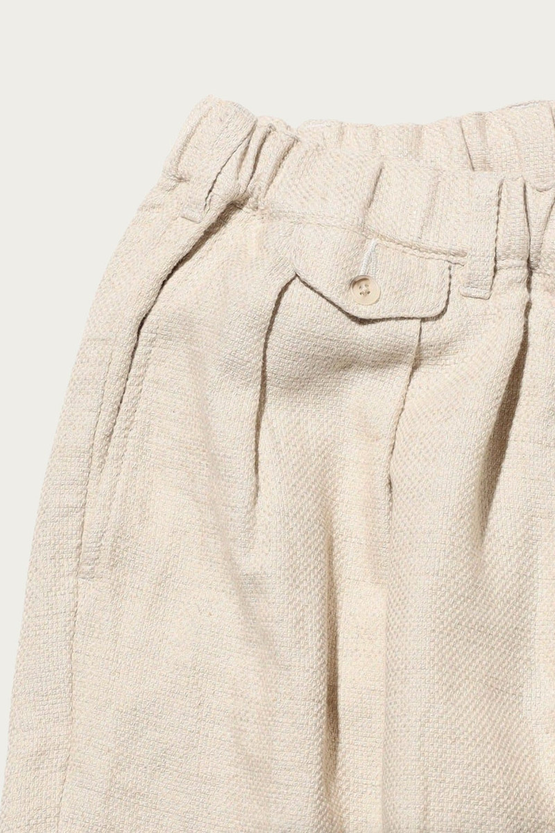 BEAMS PLUS 2 Pleats Relax Trousers COTTON Linen - Off White outlook