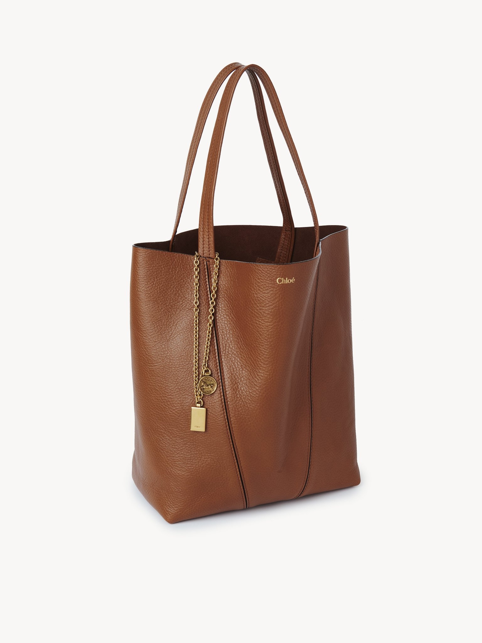 CHLOÉ SPIN TOTE BAG IN GRAINED LEATHER - 5