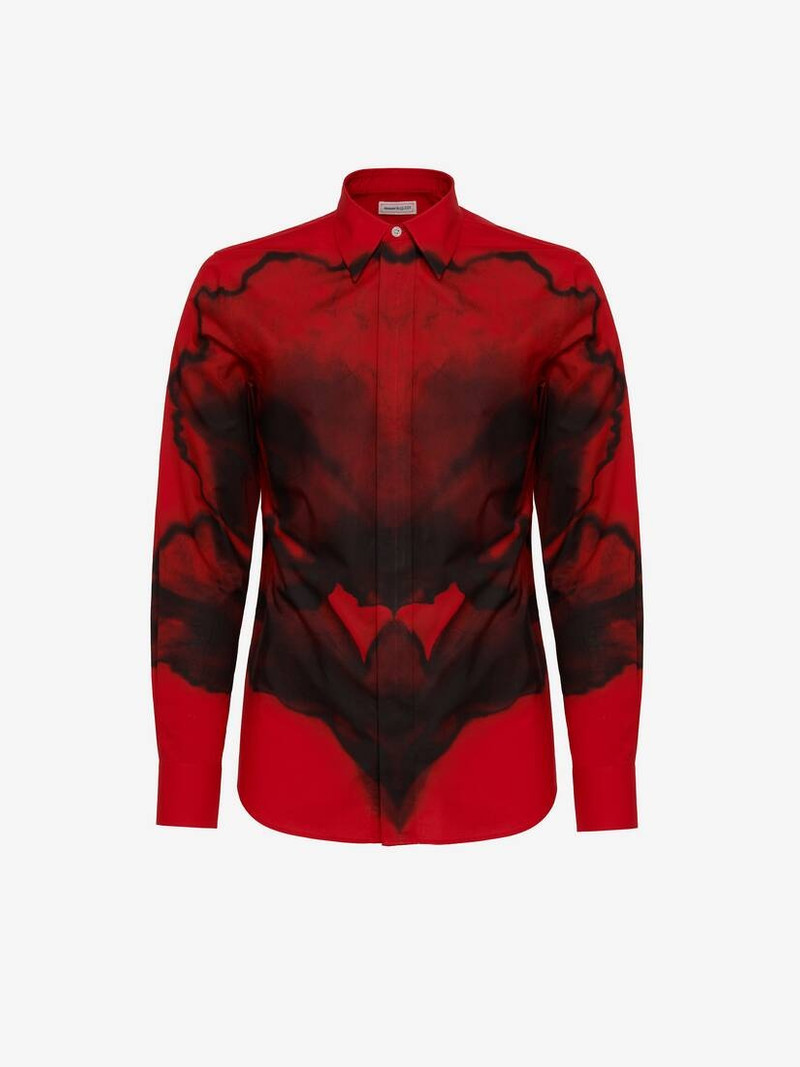 Men's Ink Flower Shirt in Red/black 1