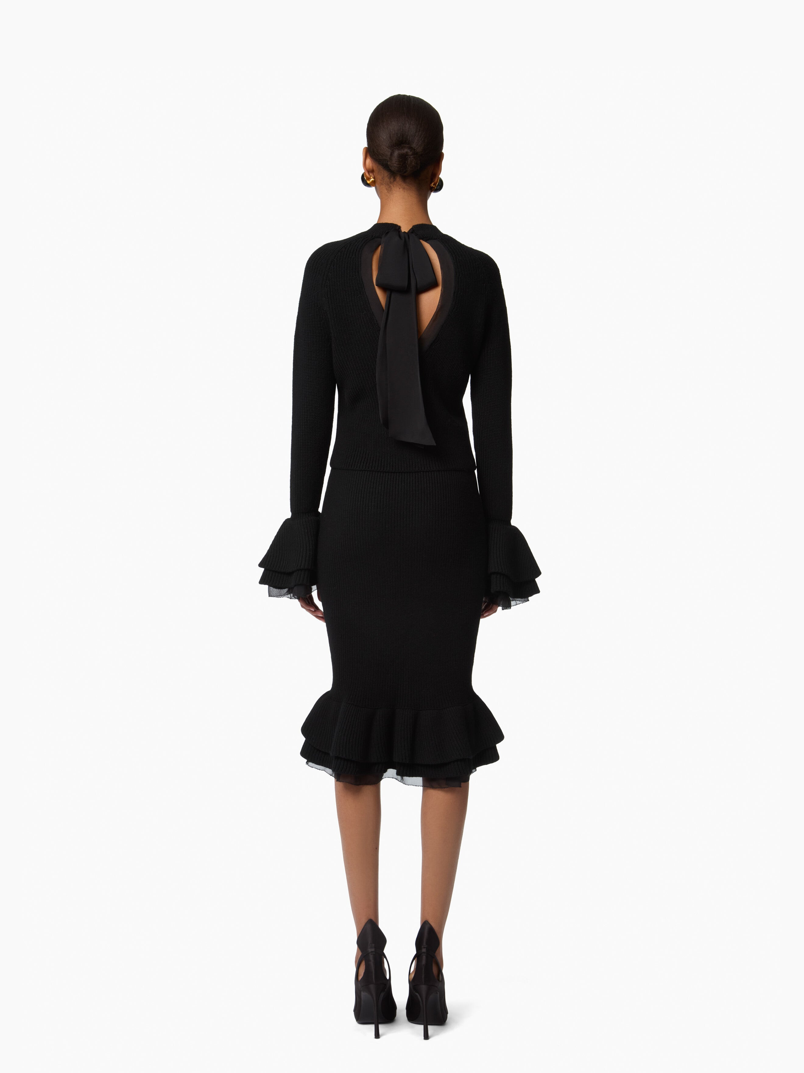 Midi Ruffled Wool Skirt - 4