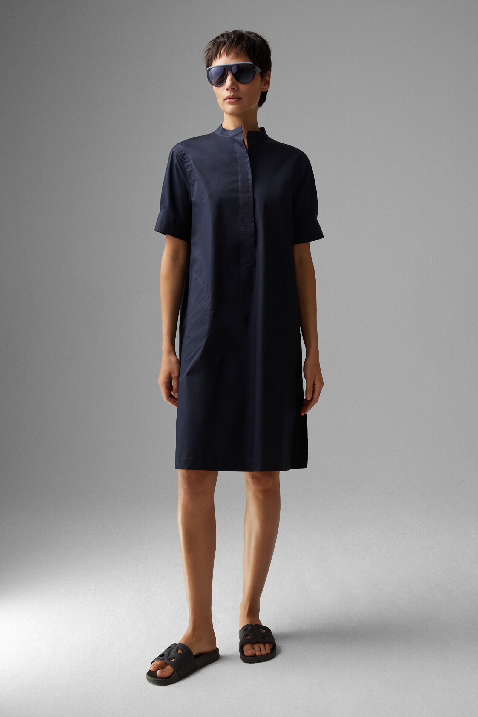 Abigail Shirt blouse dress in Navy blue - 2