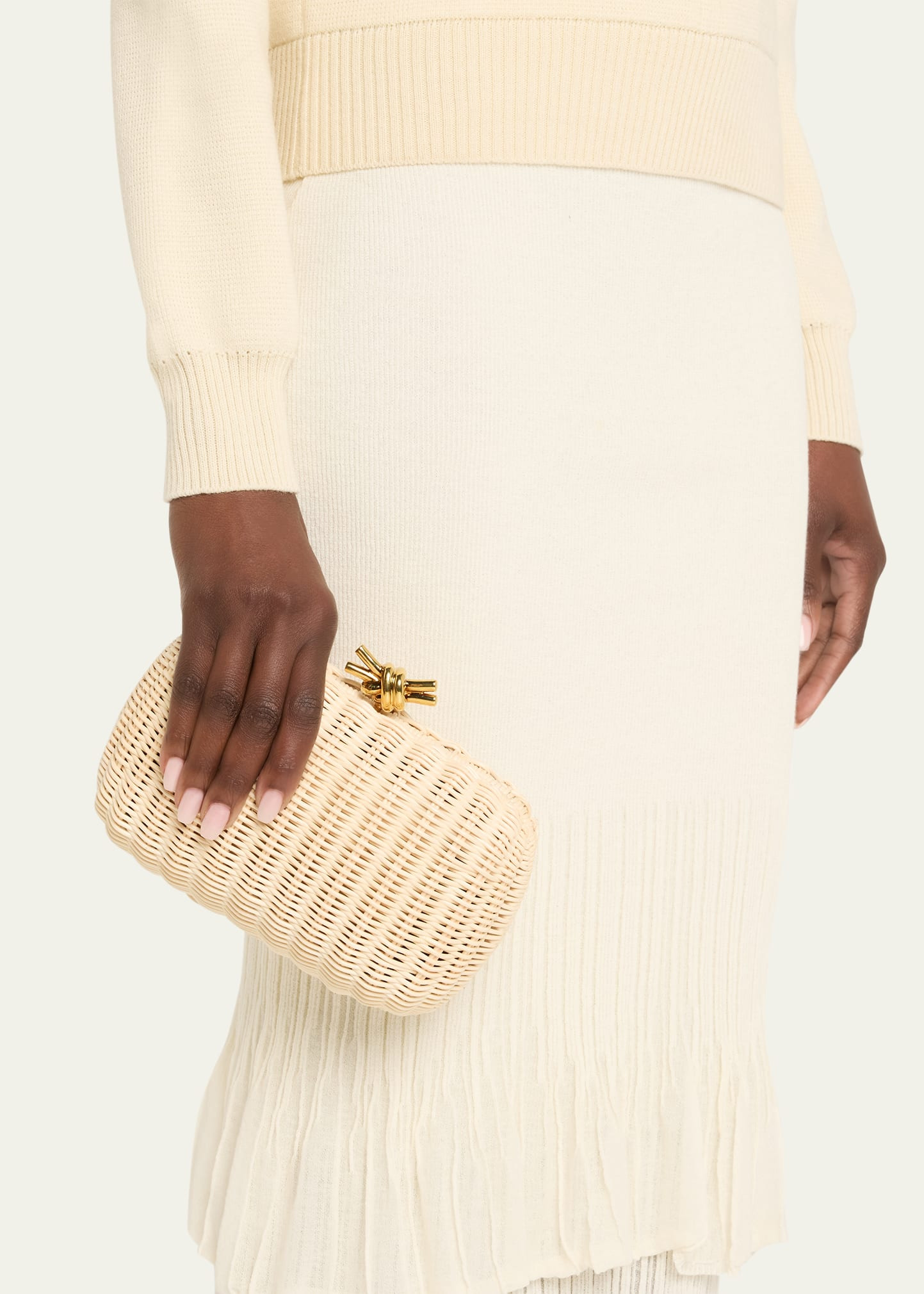 Knot Chain Rattan Crossbody Bag - 2