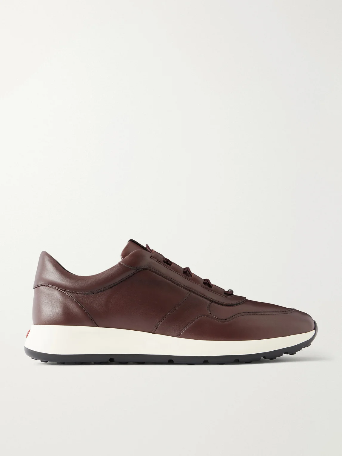 Paneled Leather Sneakers - 1
