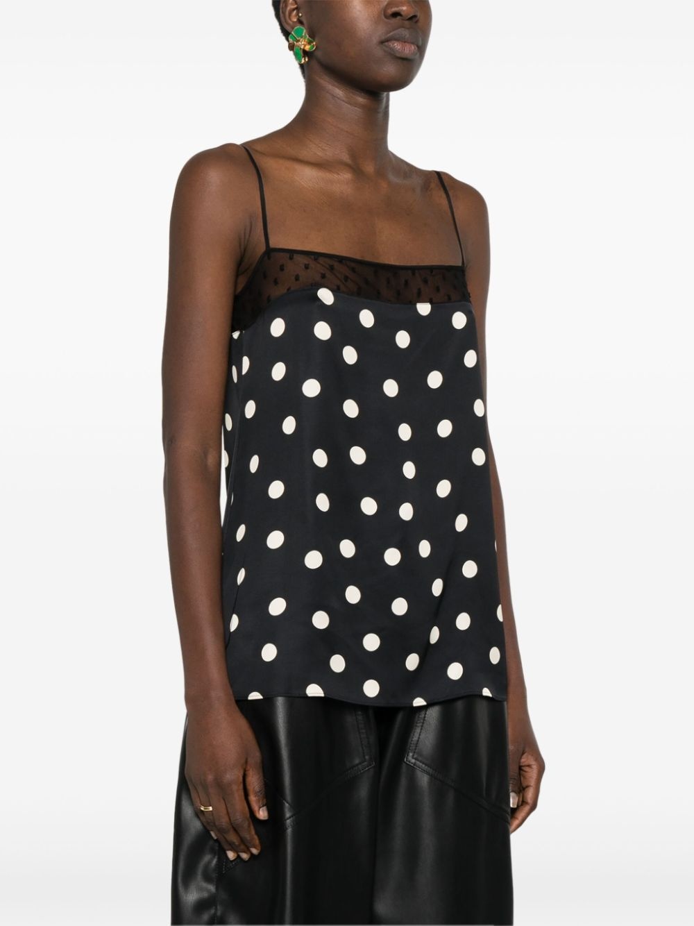 polka-dot satin top - 3