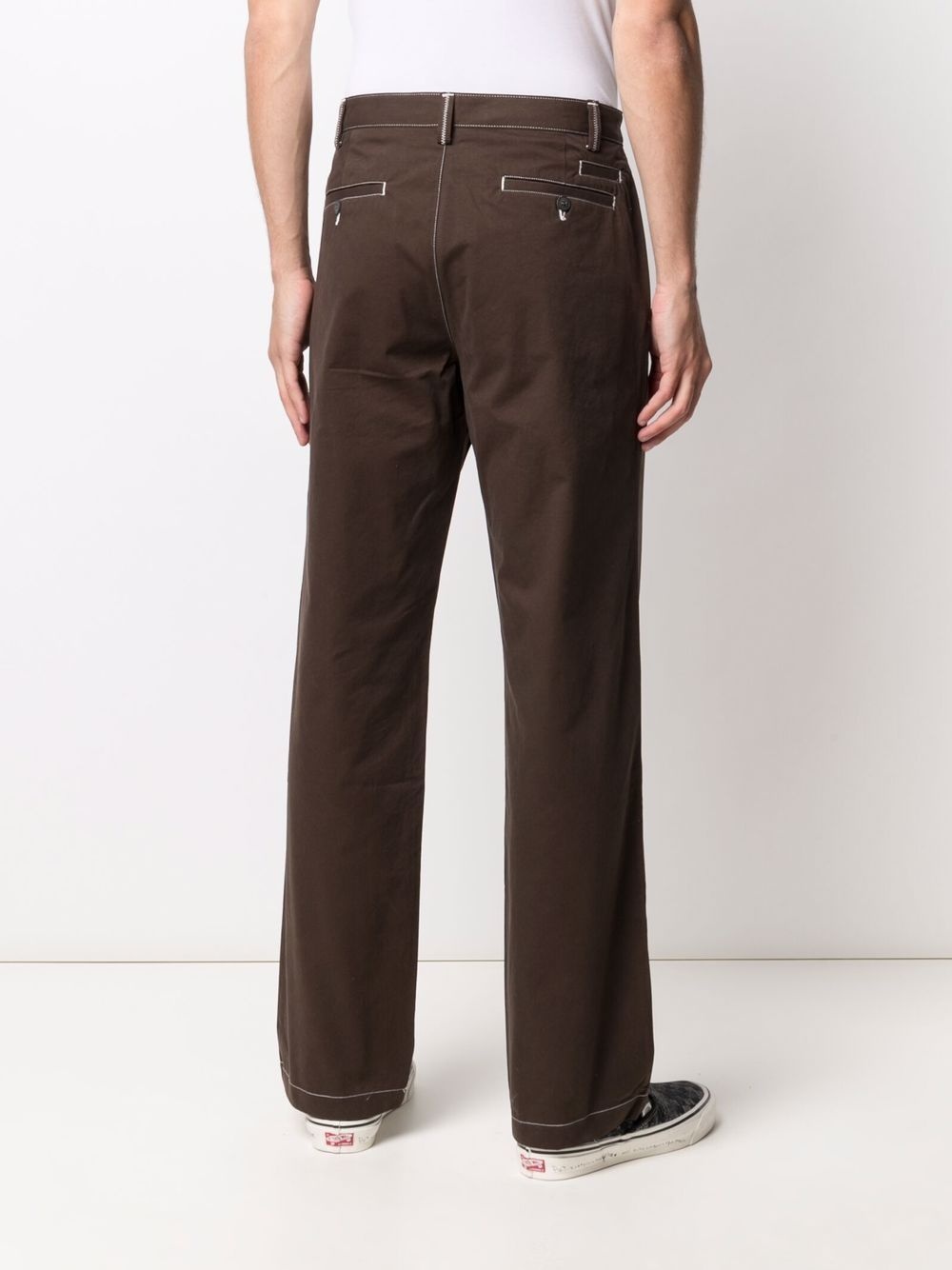 straight-leg organic cotton trousers - 4