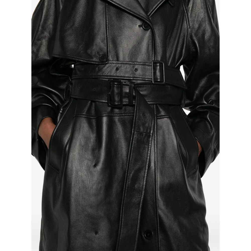 Balenciaga Black Coats - Leather Coats Women - 4