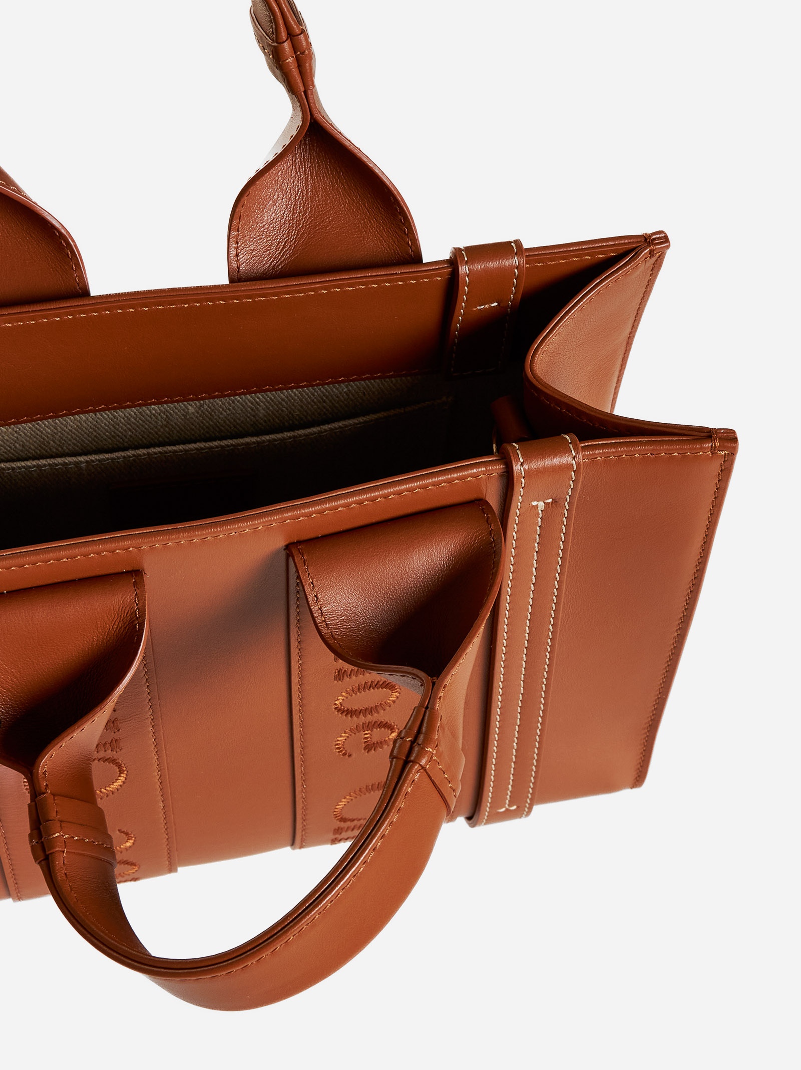 Woody medium leather tote bag - 5