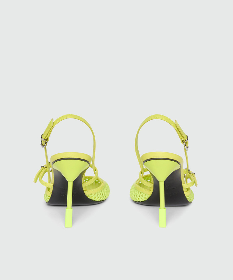 MSGM Lime slingback heels with strap outlook