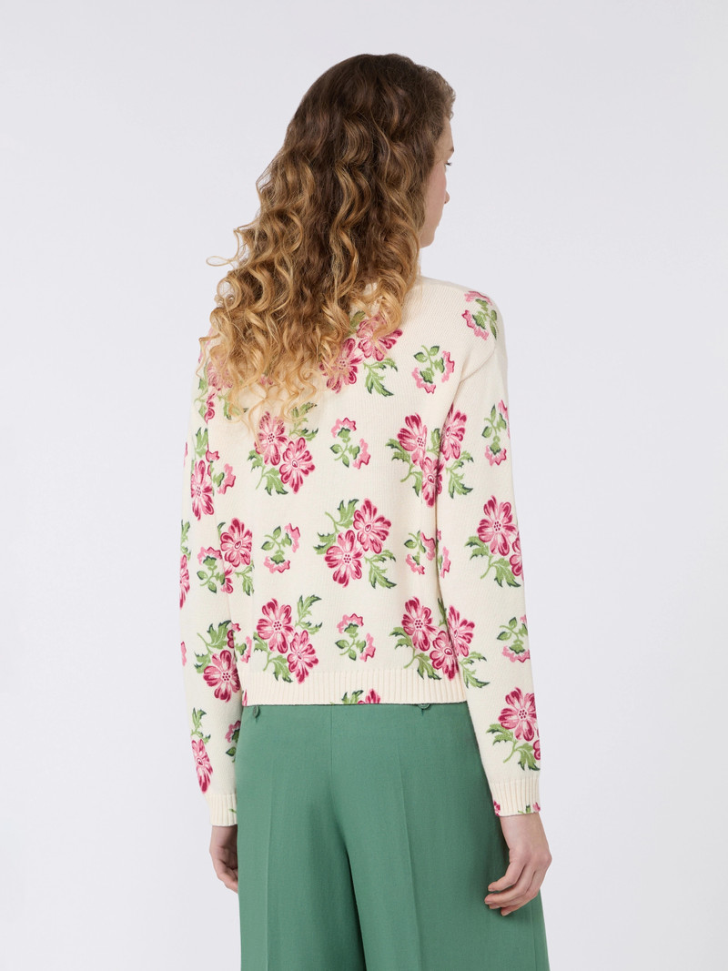 EDITTO Floral printed cotton jumper - ECRU 4