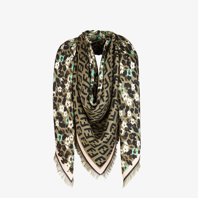 FENDI Green silk and wool shawl outlook