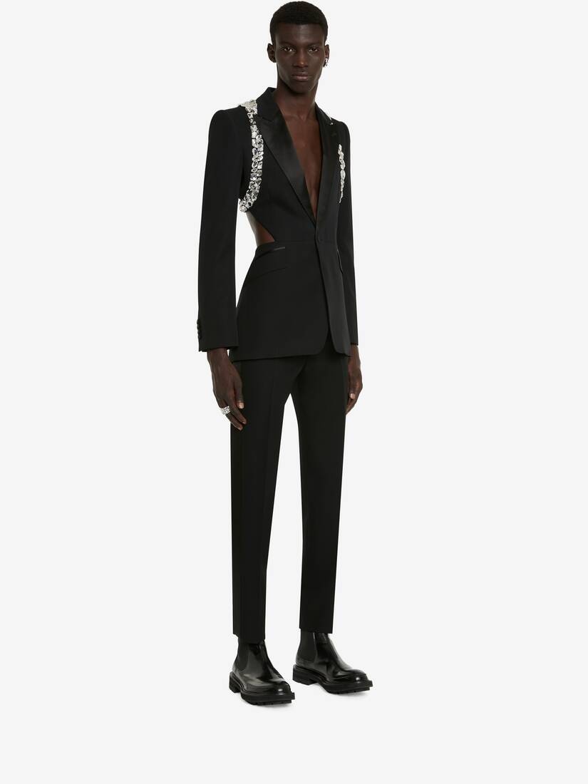 Men's Crystal Shard Harness Jacket in Black - 3