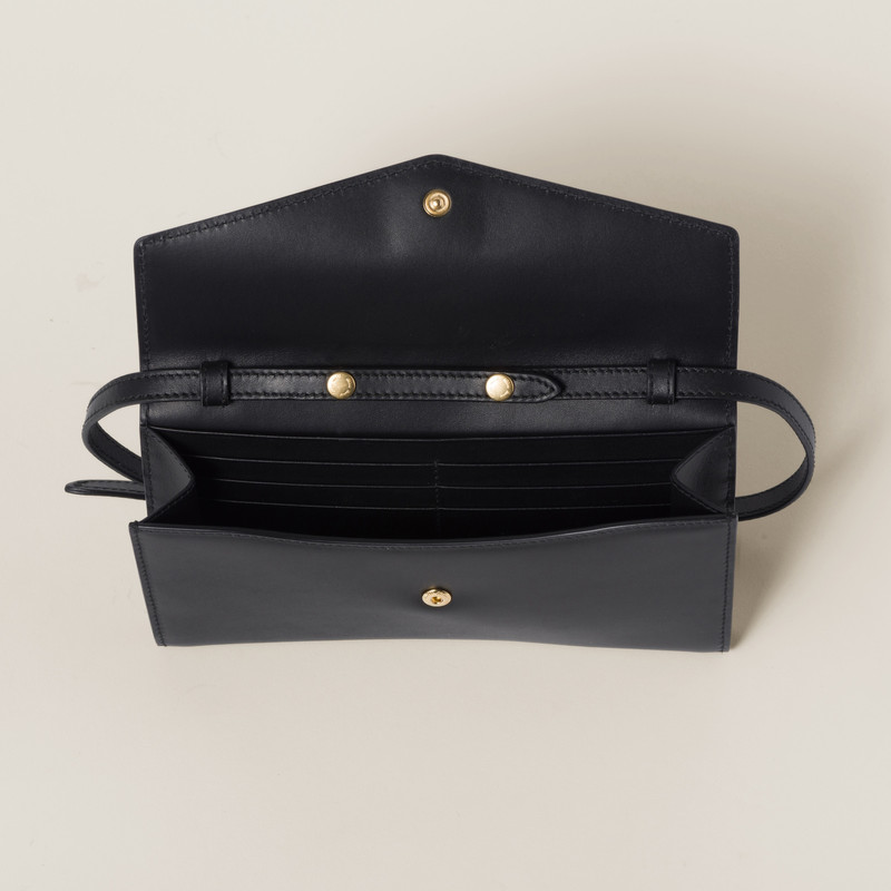 Miu Miu Leather wallet with leather and cord shoulder strap outlook