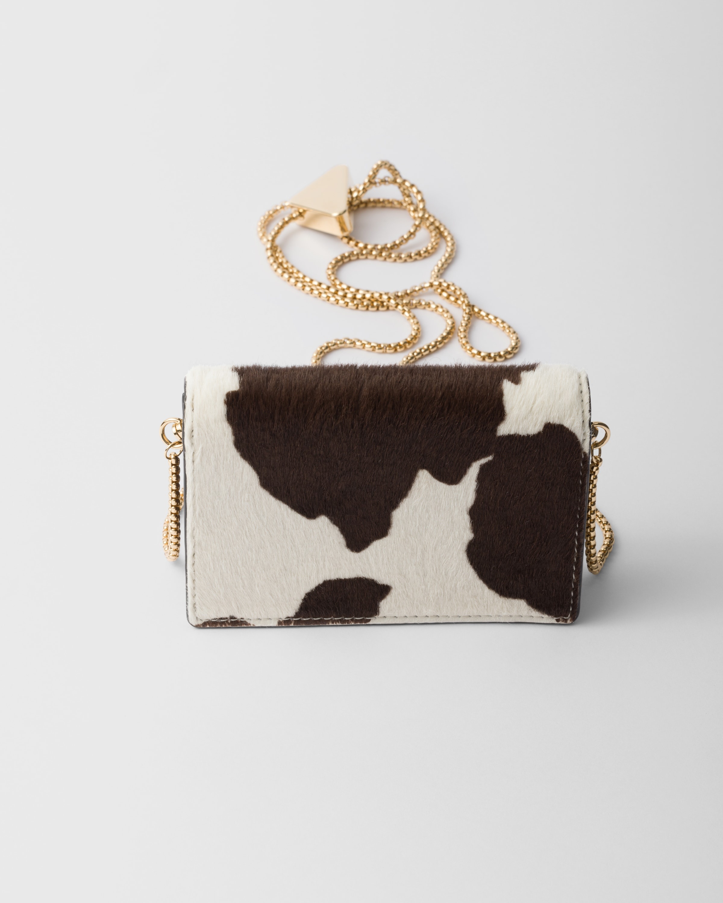 Printed leather card holder with shoulder strap - 3