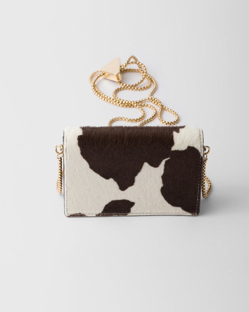 Printed leather card holder with shoulder strap 3