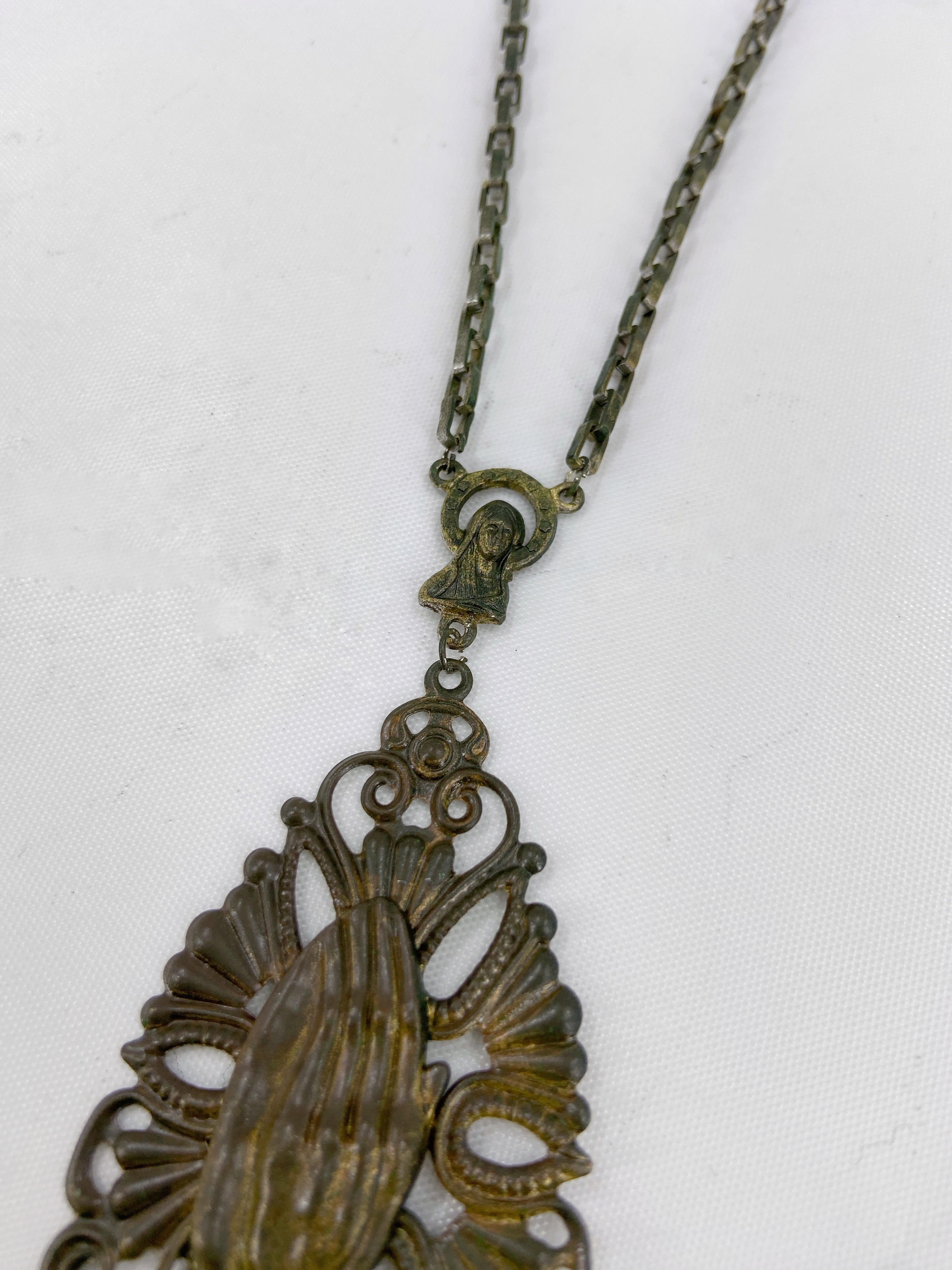 Jean Paul Gaultier 90S Sample Praying Deer Cross Long Necklace - 10