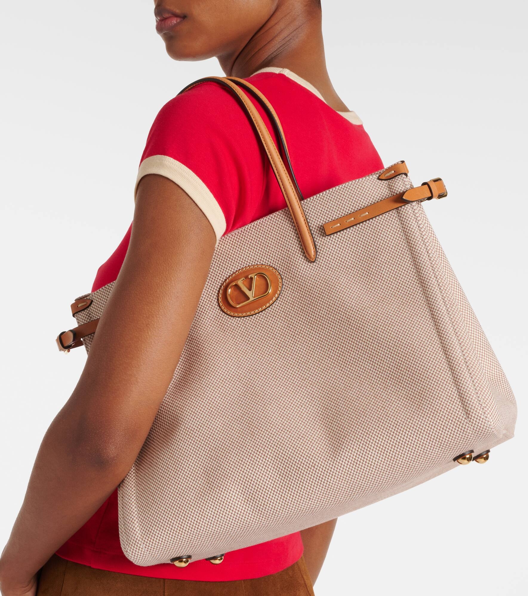 VLogo Mini leather-trimmed shoulder bag - 2