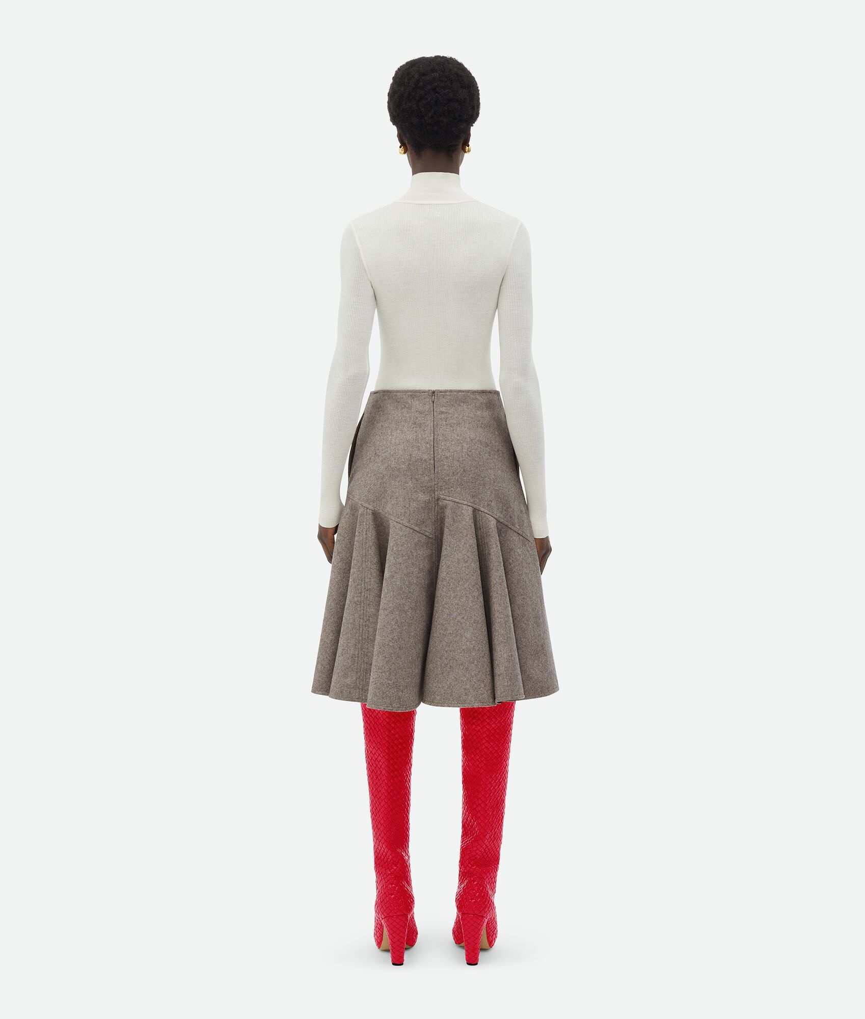 Wool Flannel A-Line Skirt - 3
