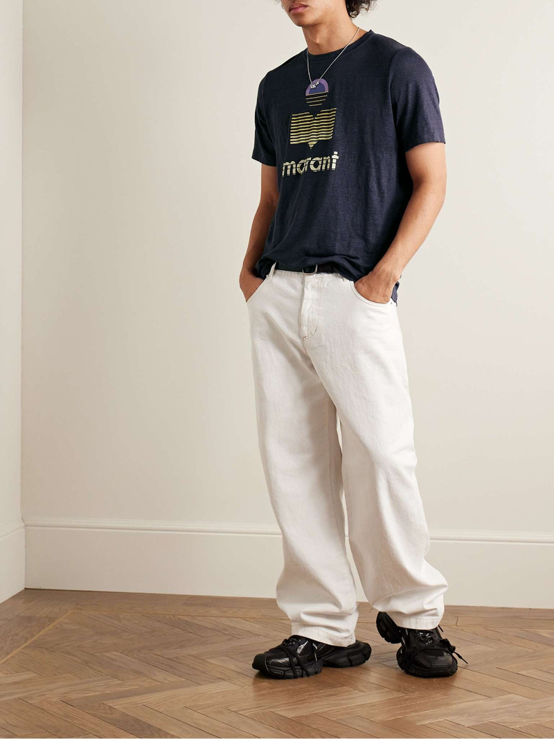 Isabel Marant Karman Logo-Print Linen-Jersey T-Shirt outlook