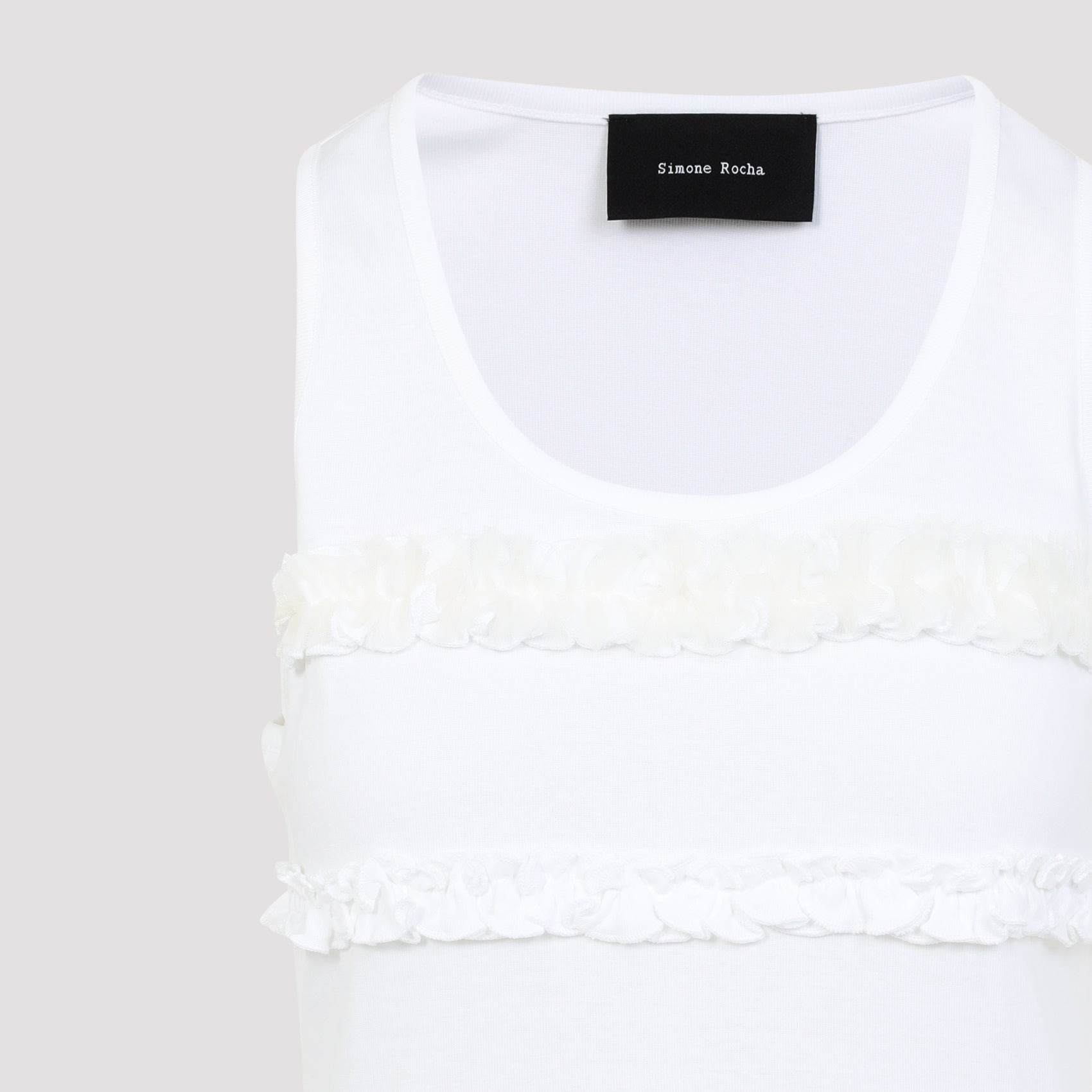 Simone Rocha Fitted Ruffle Frill Tank Top Women - 3