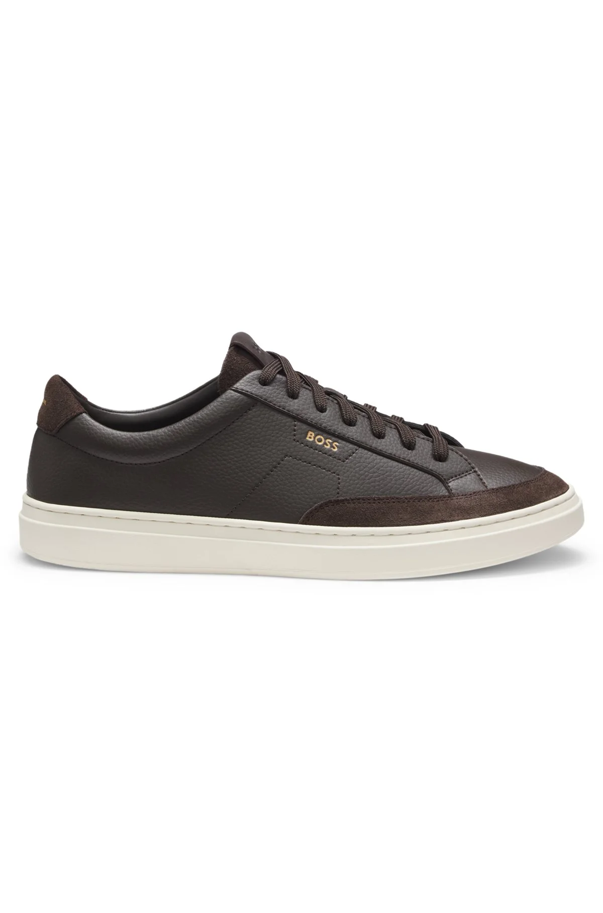 LEATHER SNEAKERS WITH SUEDE TRIMS - 1