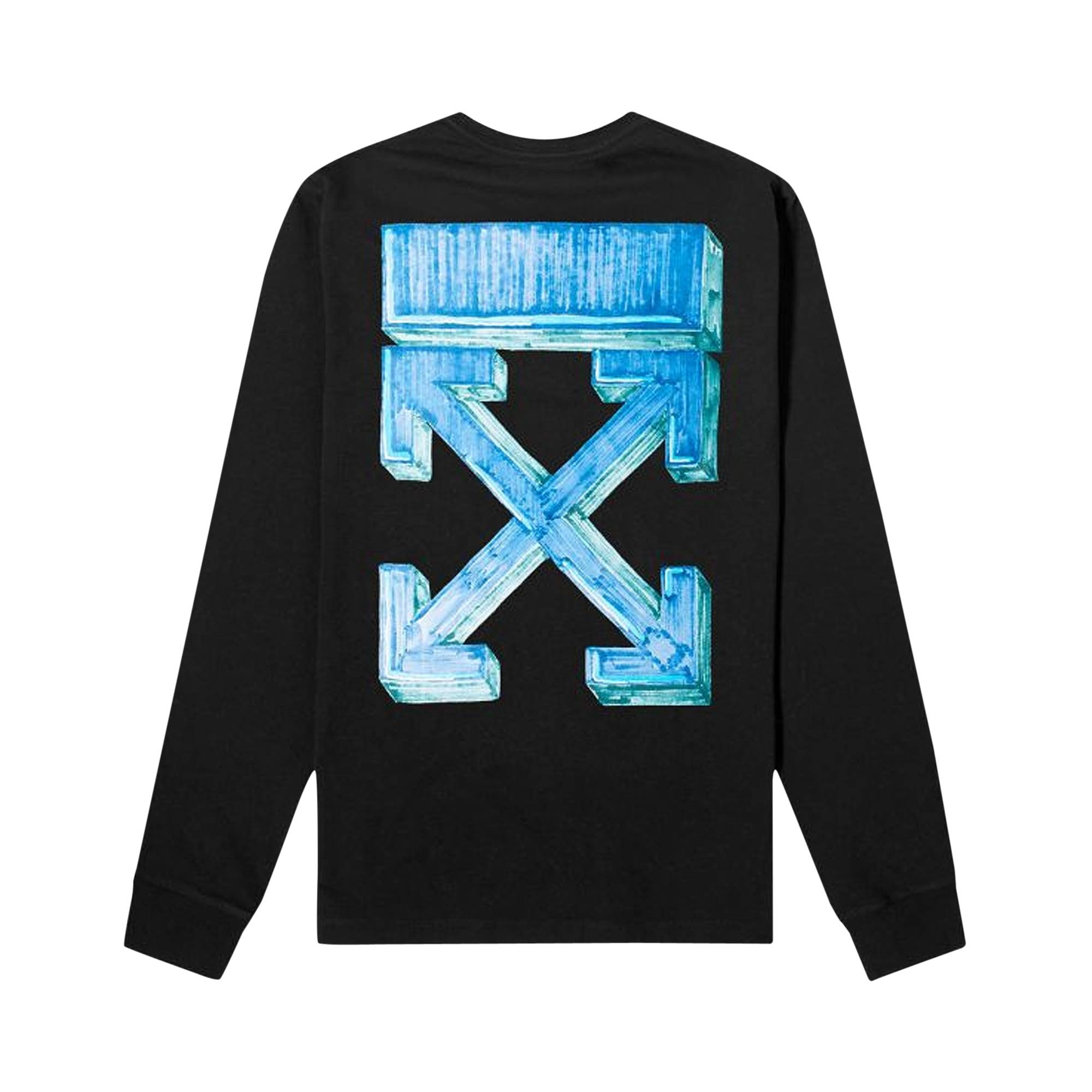 Off-White Marker Long-Sleeve Tee 'Black/Blue' - 2