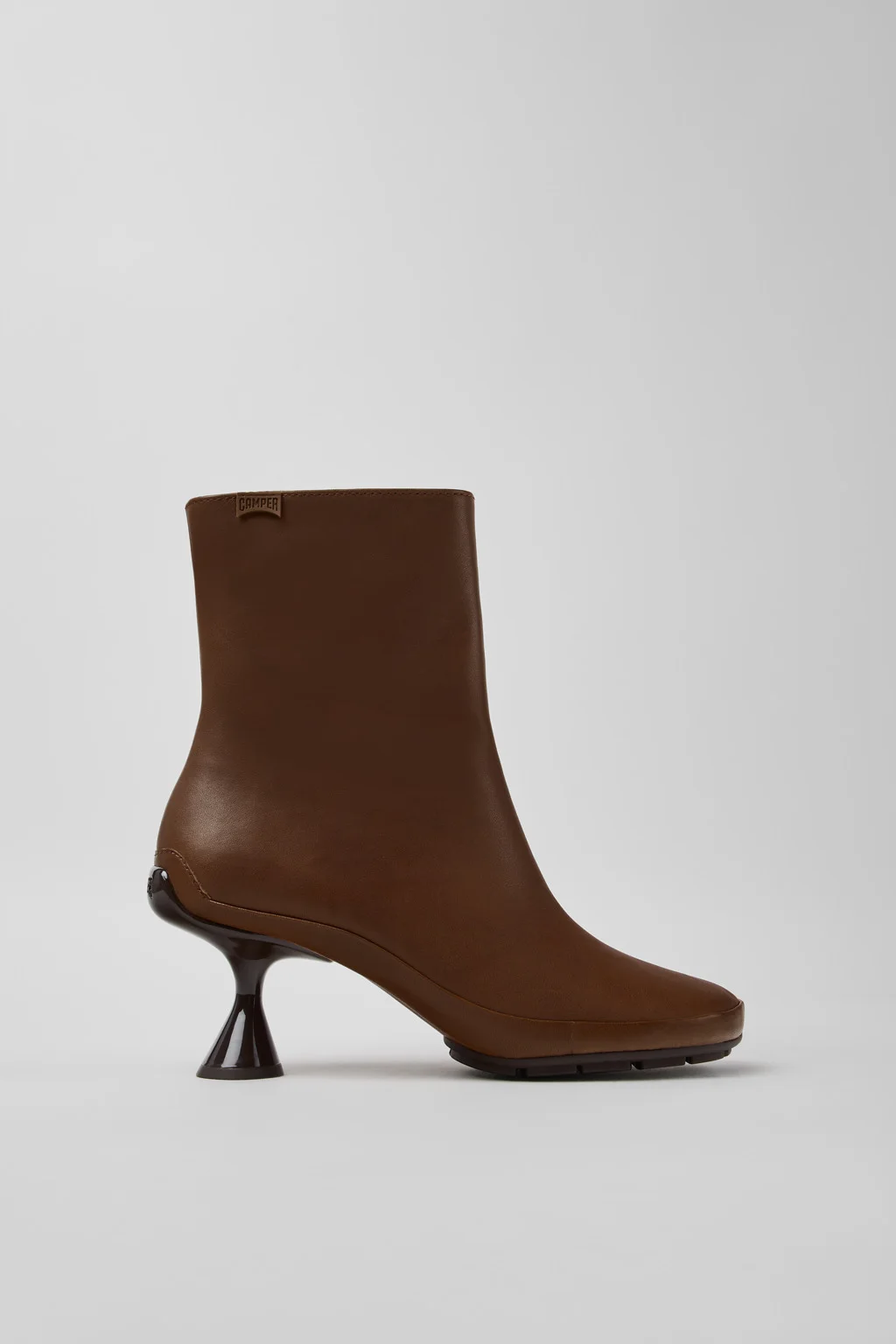 Right Left Brown Leather Ankle Boots for Women. - 1
