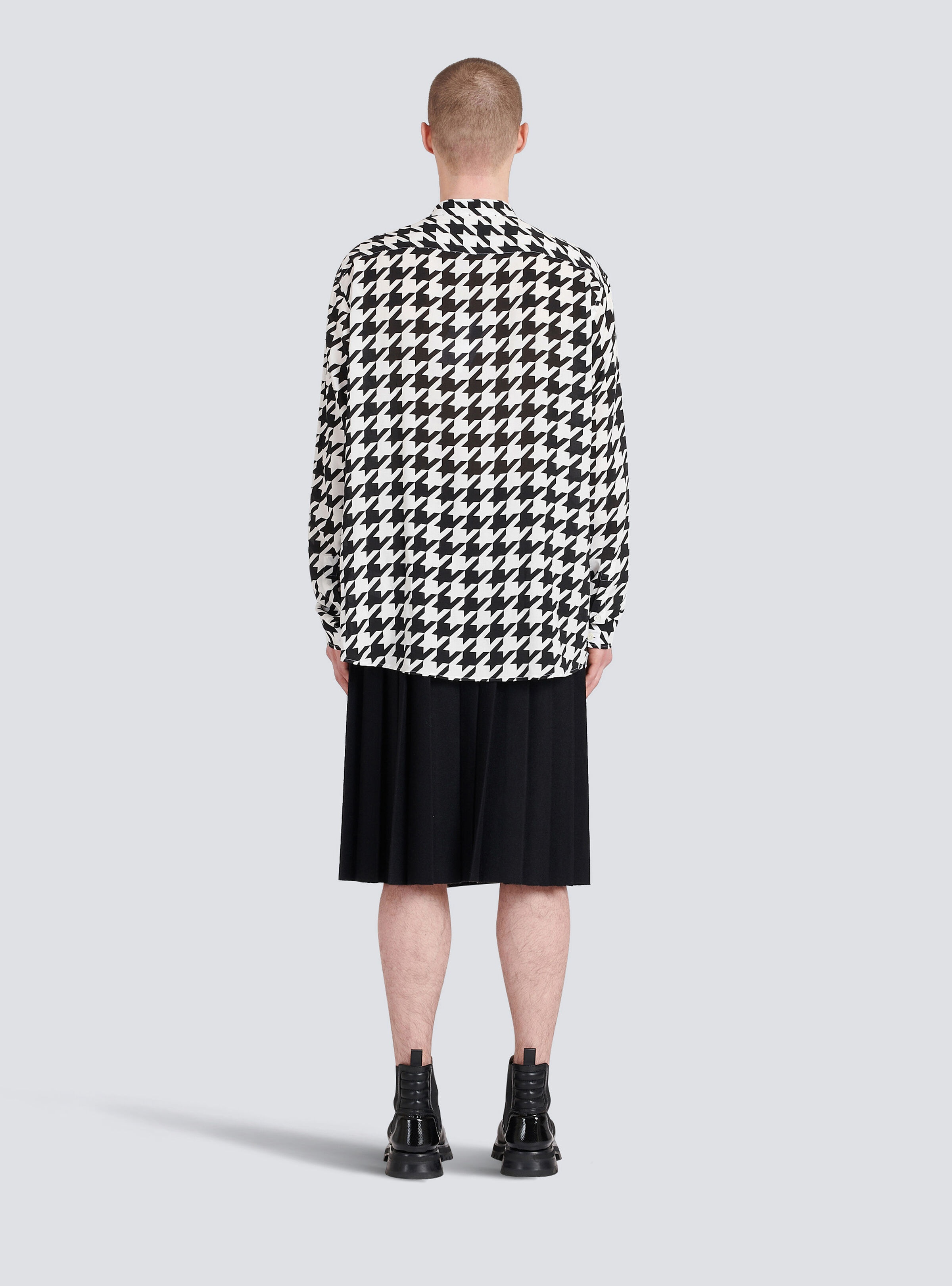 Houndstooth print cotton shirt - 4