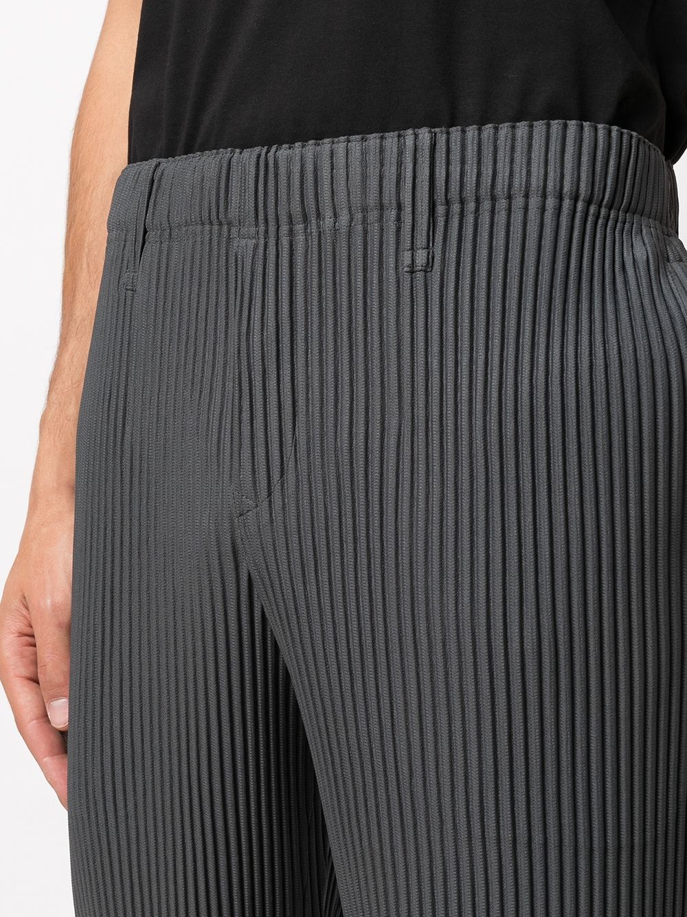 plissé straight-leg trousers - 5