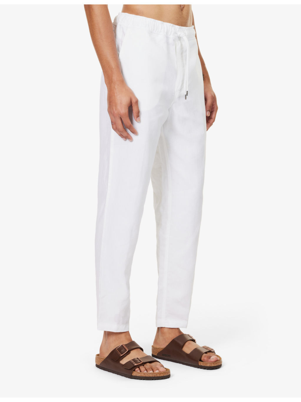 Sydney regular-fit straight-leg linen trousers - 3
