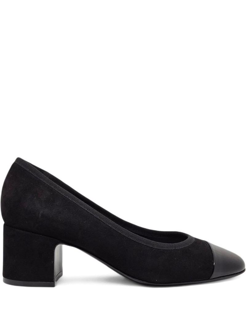 cap-toe block-heel pumps 1