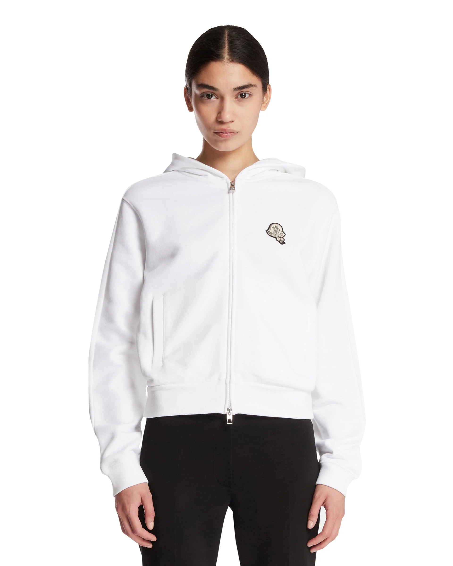 White Cotton Hoodie - 1