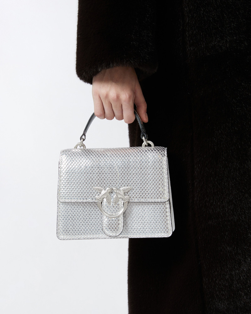 MINI LOVE BAG LAMINATED HANDBAG WITH SHOULDER STRAP 6