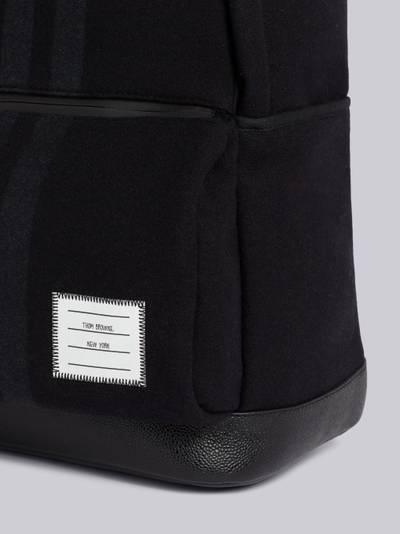 Thom Browne Black Double Face Melton 4-Bar Easy Backpack outlook