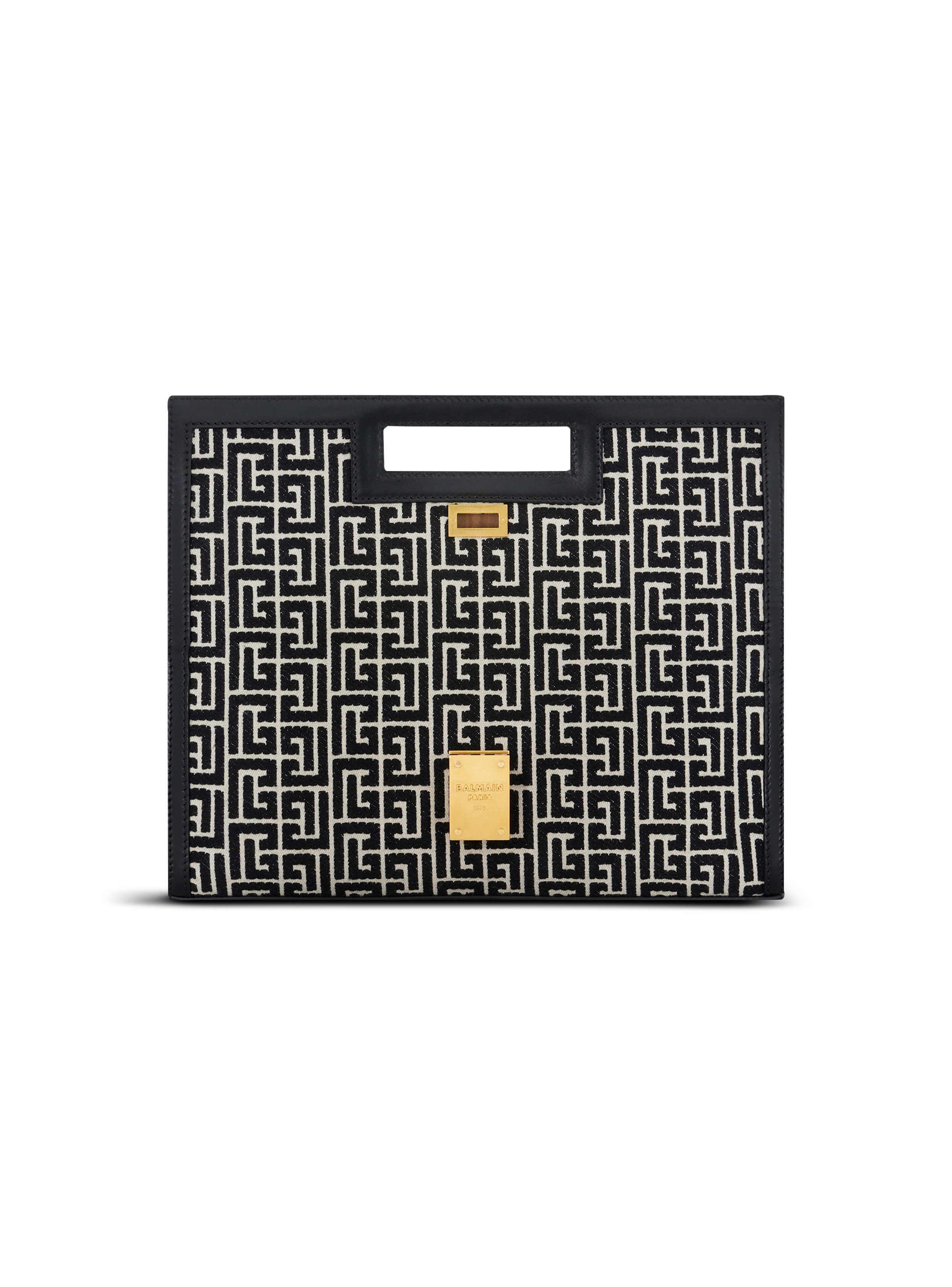 Oversized bicolor jacquard 1945 Heritage clutch bag - 5