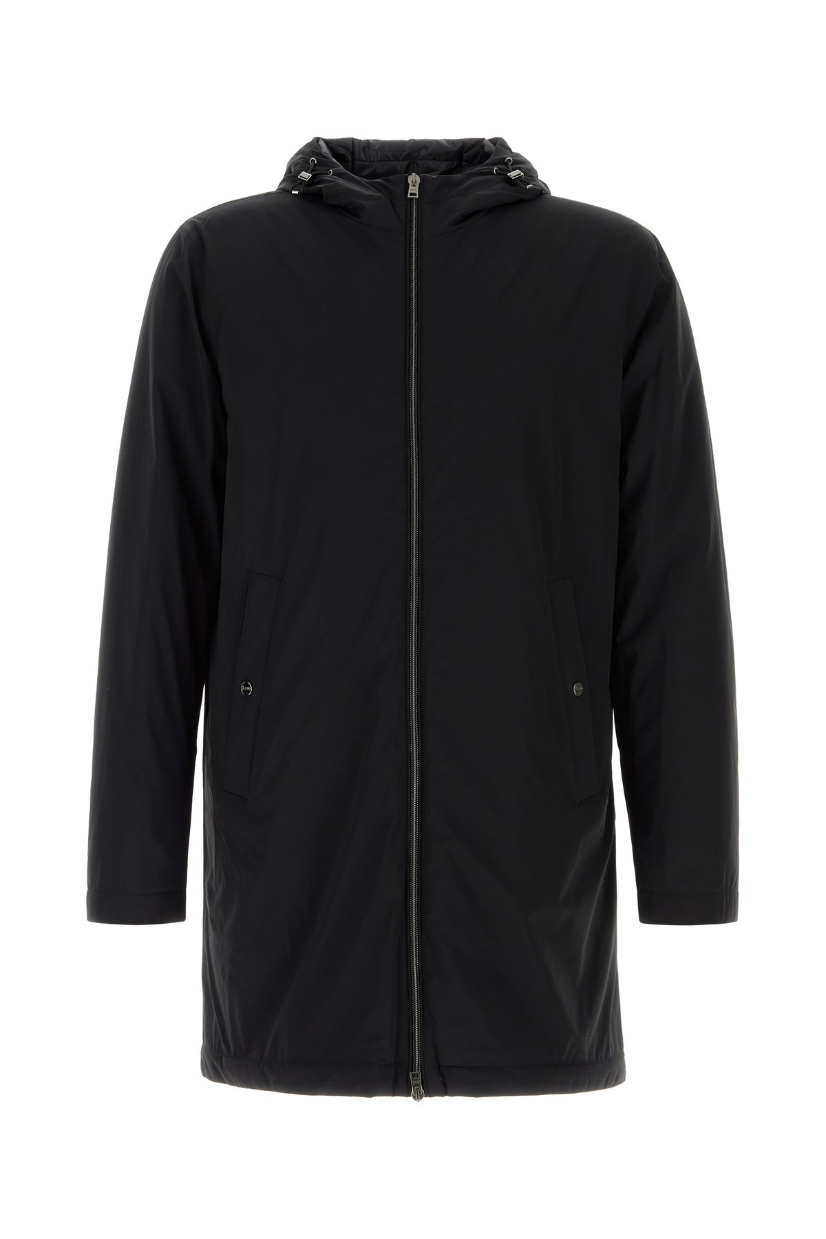 Black stretch nylon parka - 1