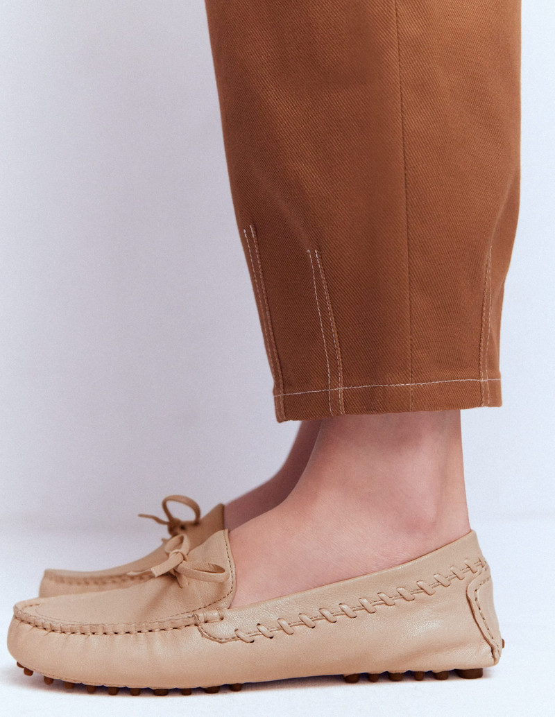 BODEN Heidi Stitched Soft Loafers-Ecru outlook