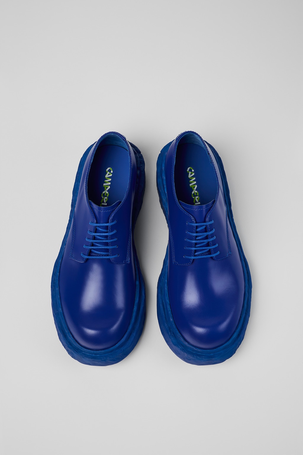 Blue Leather Blucher - 4