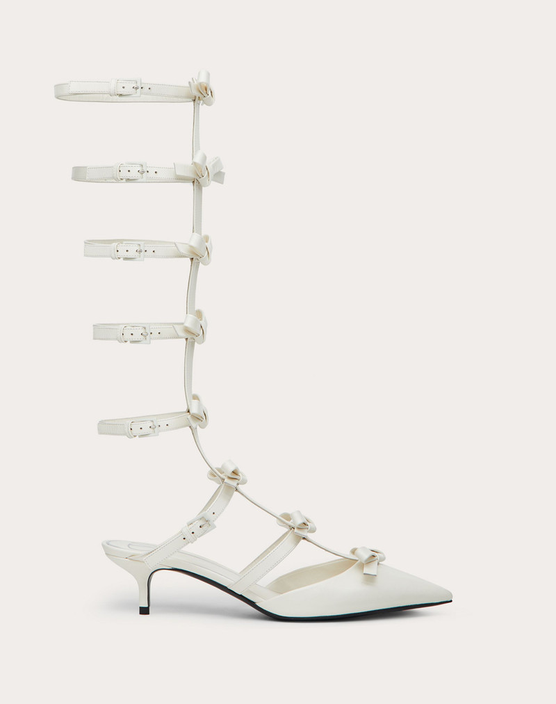 ANKLE STRAP PUMP WITH KIDSKIN FRENCH BOWS 40 MM - 1