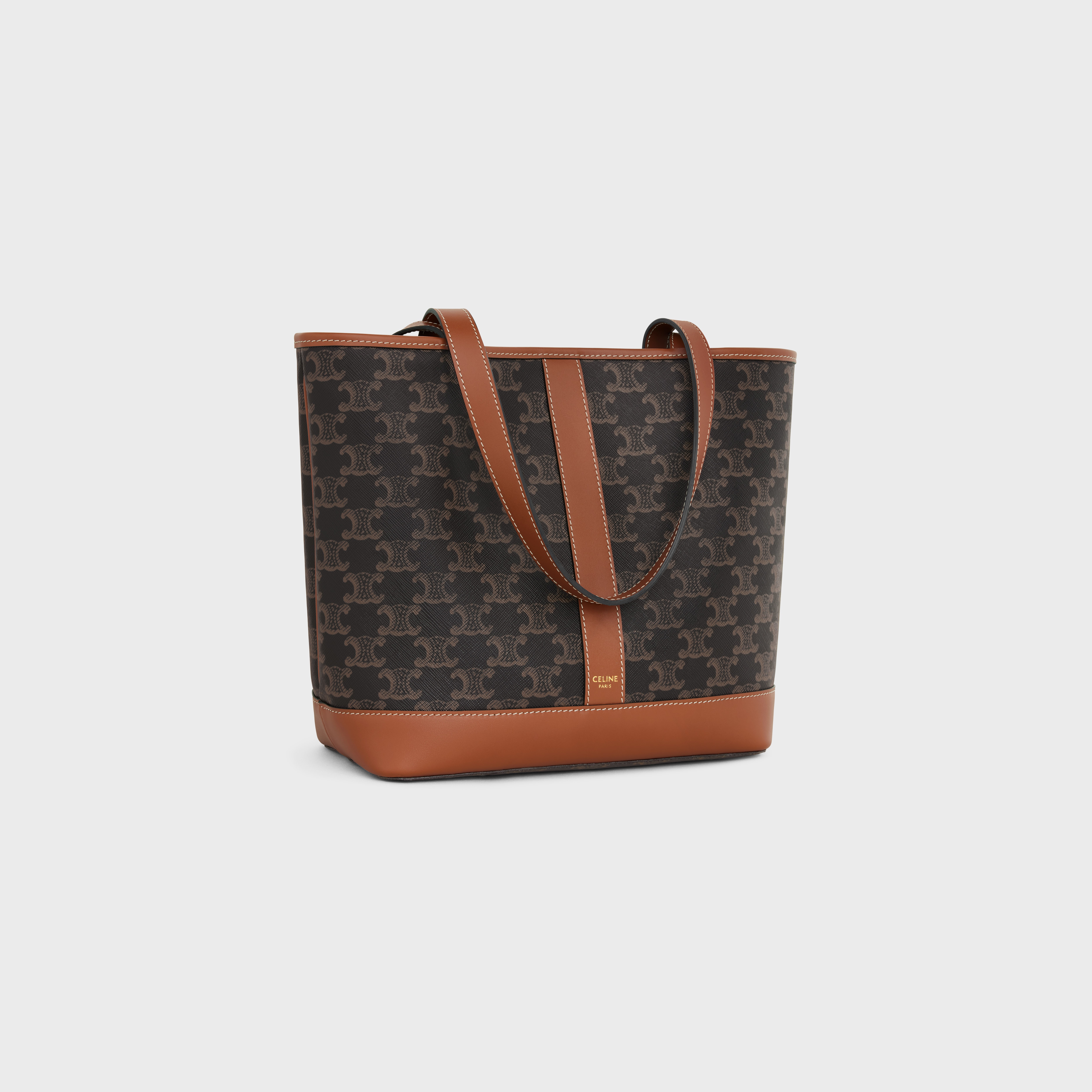 SMALL CABAS in Triomphe Canvas and calfskin - 2