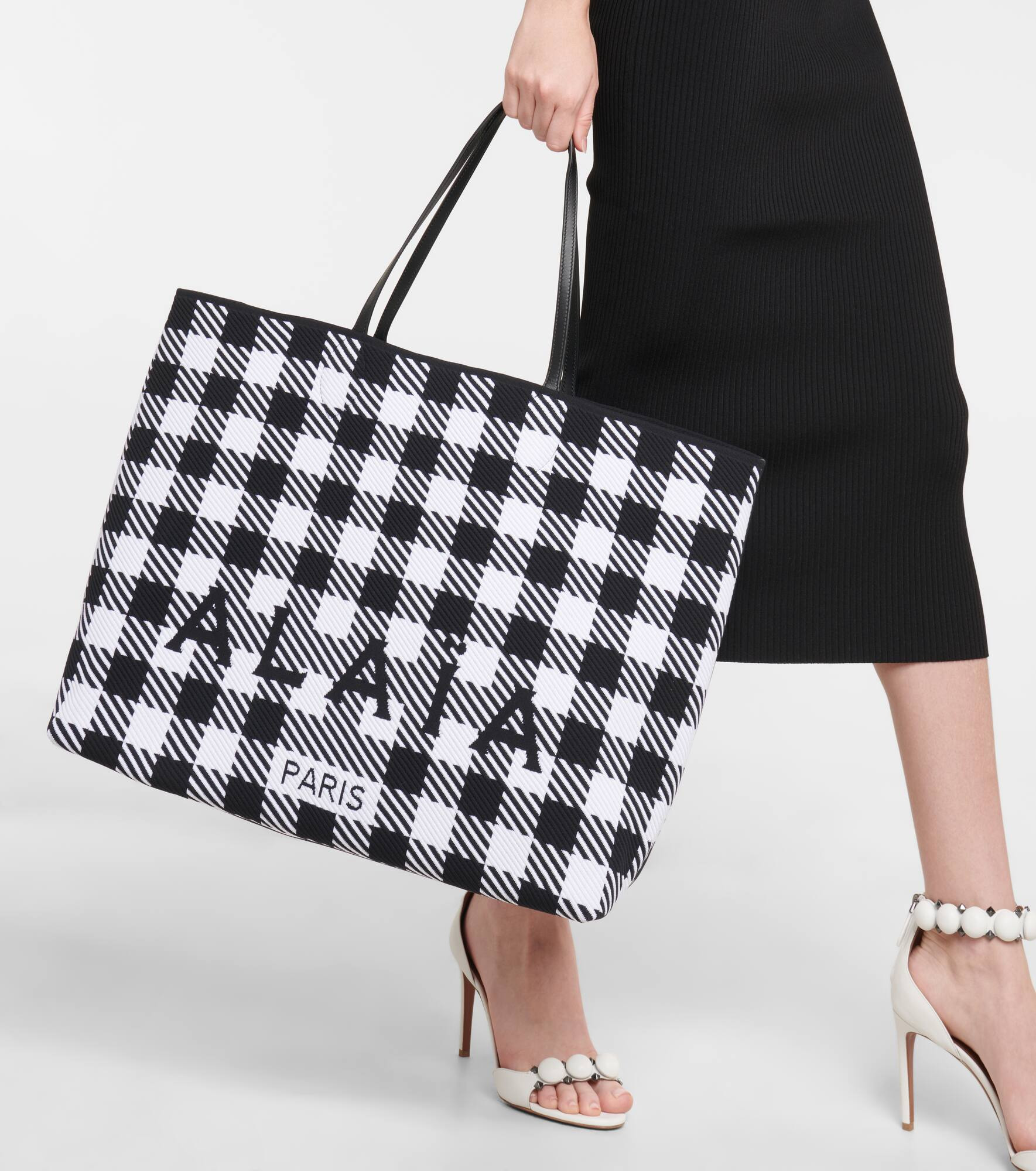 Logo houndtooth tote - 2
