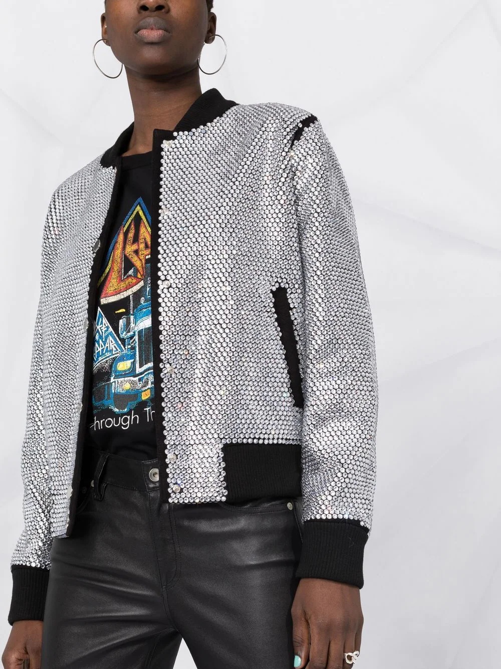crystal-embellished bomber jacket - 5