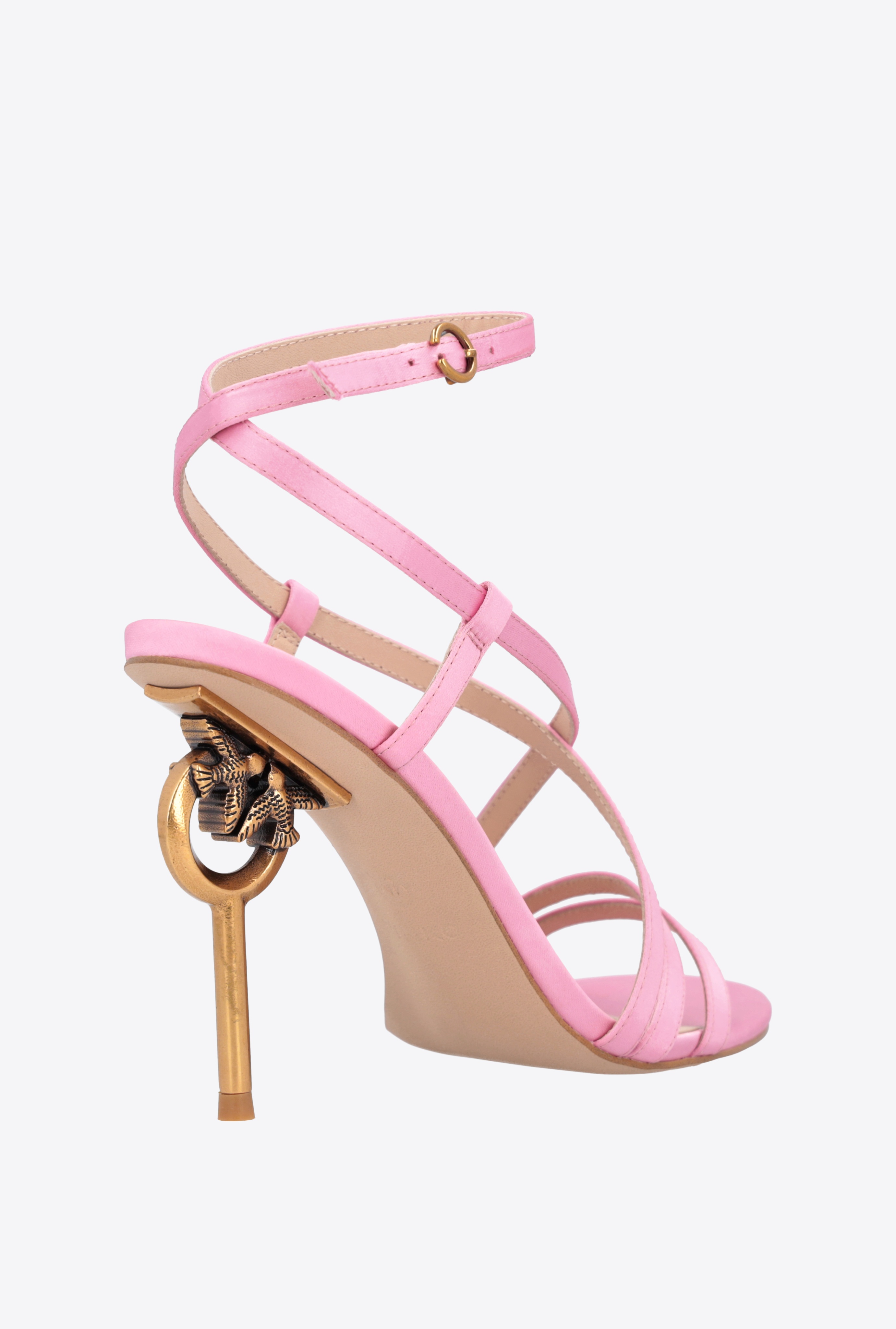 LOVE BIRDS HEELED SATIN SANDALS - 3